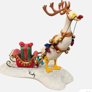 “Rudy, The Red Nosed Duck” by Will Bullas A Work of Art in Porcelain Vintage 90s